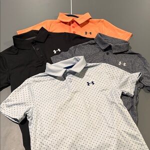 Under Armour Polo Collection - Black, Orange, Gray, Light Blue with Navy
